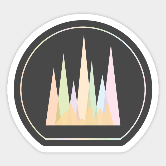 Pastel Geometric Mountains Sticker by LukeRoberts